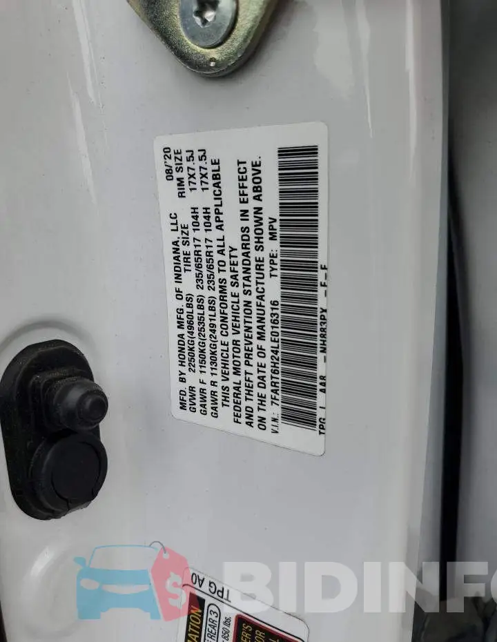 7FART6H24LE016316 Photo# 12
