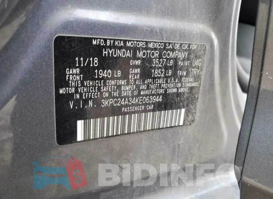 3KPC24A34KE063944 Photo# 12