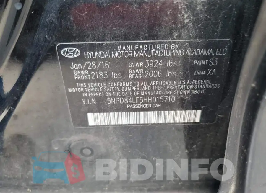 5NPD84LF5HH015710 Photo# 12