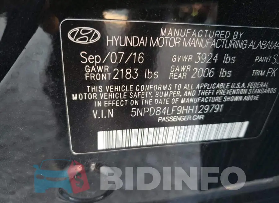 5NPD84LF9HH129791 Photo# 12