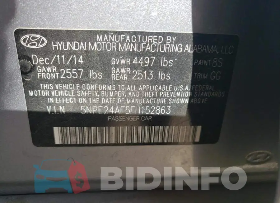 5NPE24AF5FH152863 Photo# 12