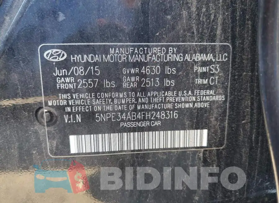 5NPE34AB4FH248316 Photo# 13