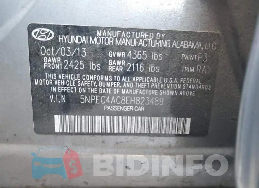 5NPEC4AC8EH823489 Photo# 13