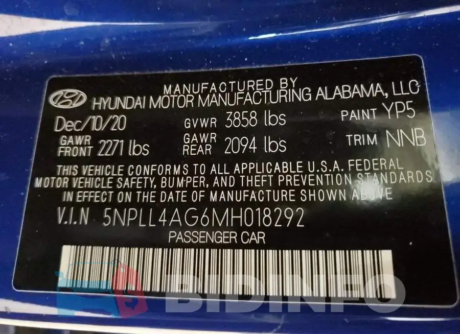 5NPLL4AG6MH018292 Photo# 12