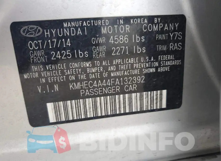 KMHEC4A44FA132392 Photo# 12