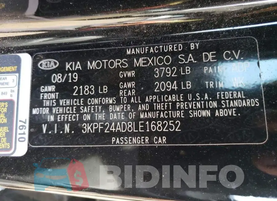 3KPF24AD8LE168252 Photo# 12