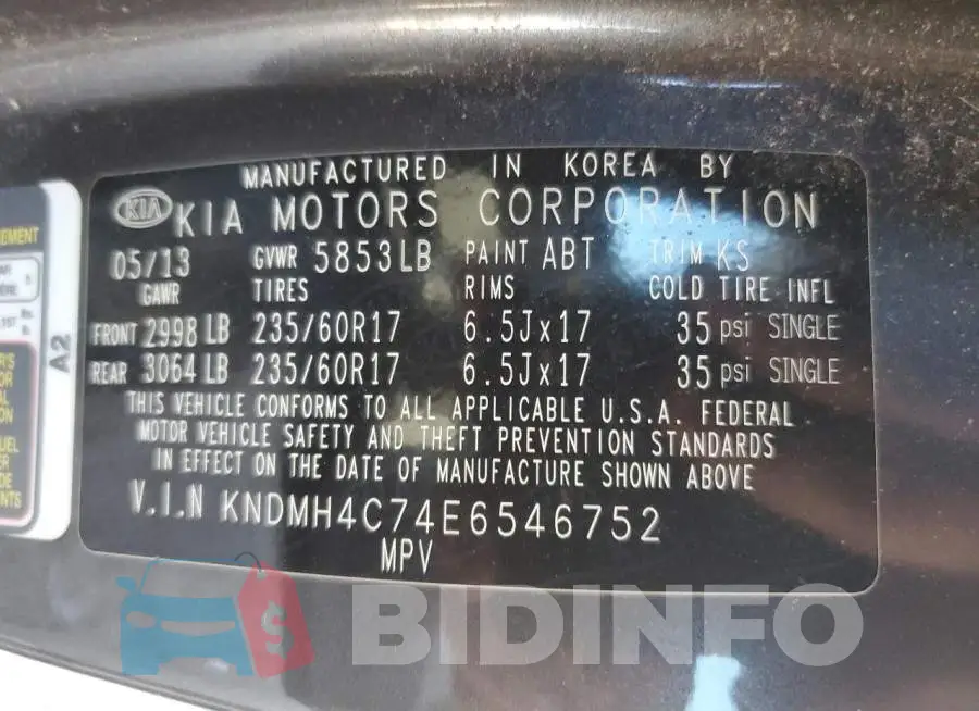 KNDMH4C74E6546752 Photo# 13