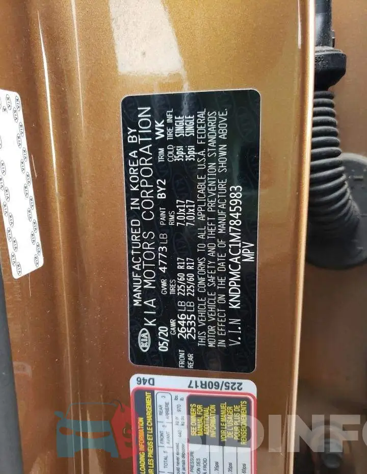 KNDPMCAC1M7845983 Photo# 13