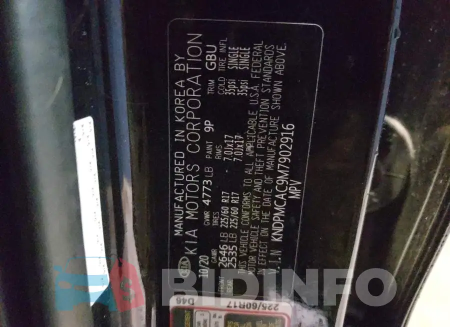 KNDPMCAC9M7902916 Photo# 13