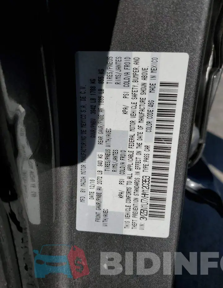 3MZBN1U7XHM120353 Photo# 13