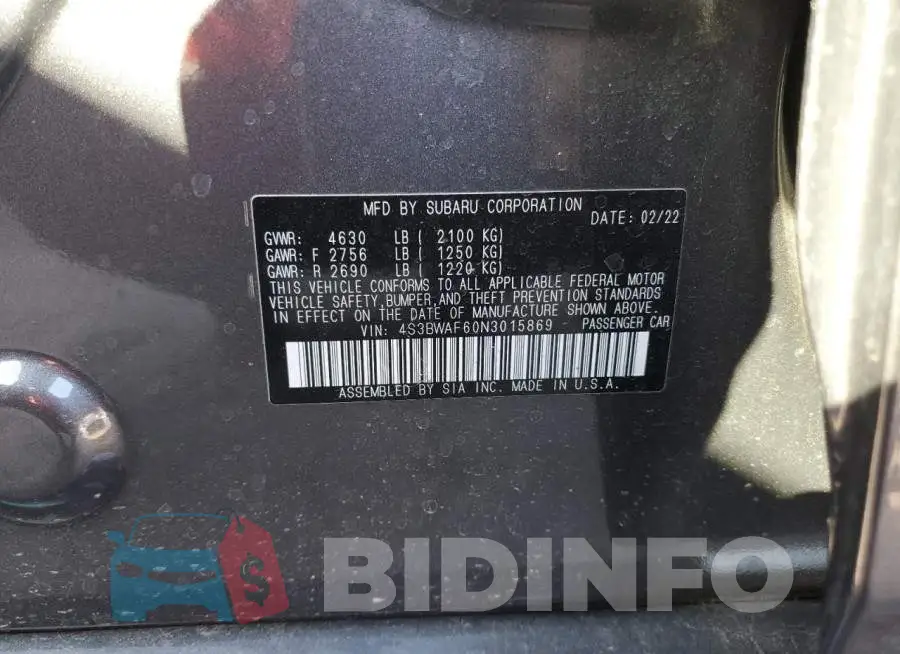 4S3BWAF60N3015869 Photo# 13