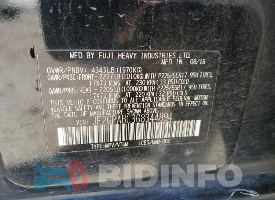 JF2GPABC3G8344894 Photo# 13