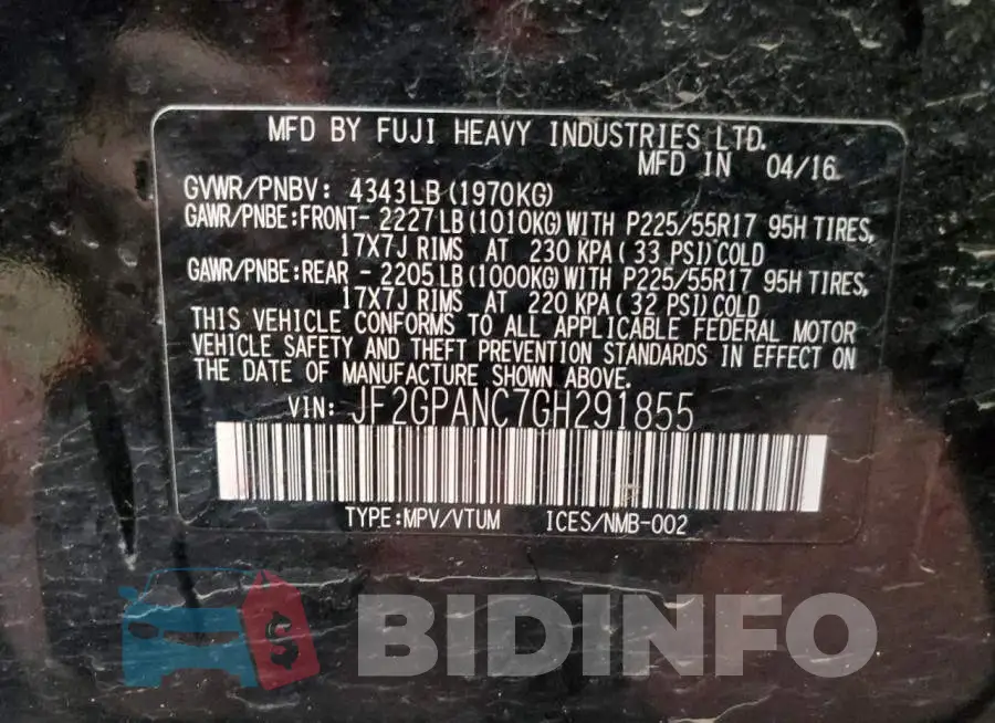 JF2GPANC7GH291855 Photo# 12