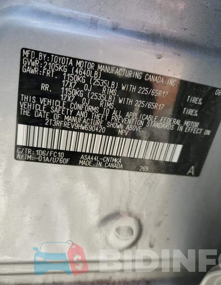 2T3RFREV9HW690420 Photo# 14