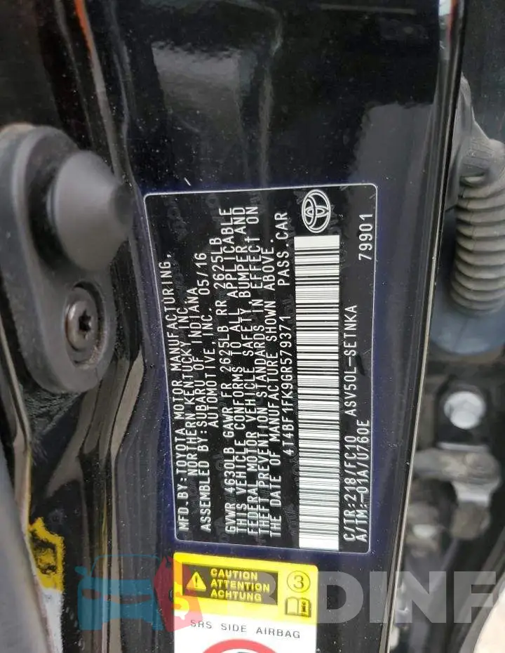4T4BF1FK9GR579371 Photo# 12