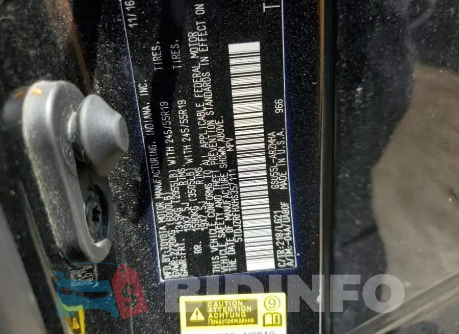 5TDJZRFHXHS357111 Photo# 13