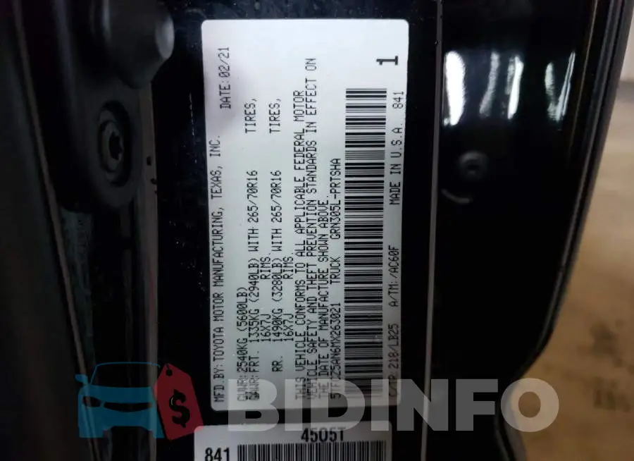5TFCZ5AN6MX263021 Photo# 12