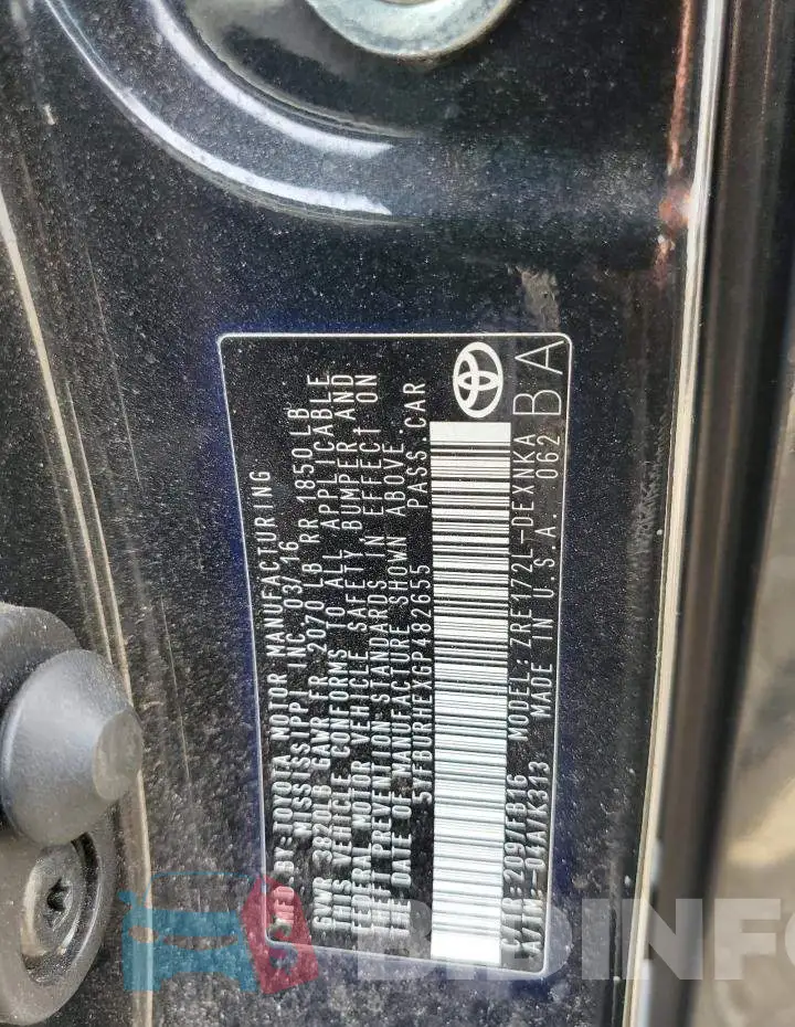 5YFBURHEXGP482655 Photo# 12