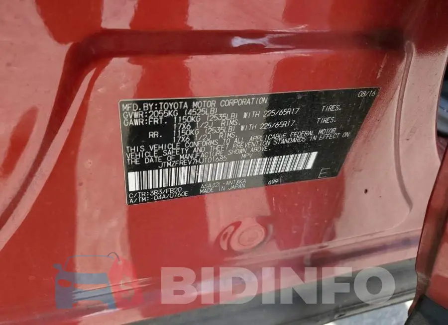 JTMZFREV7HJ101685 Photo# 14