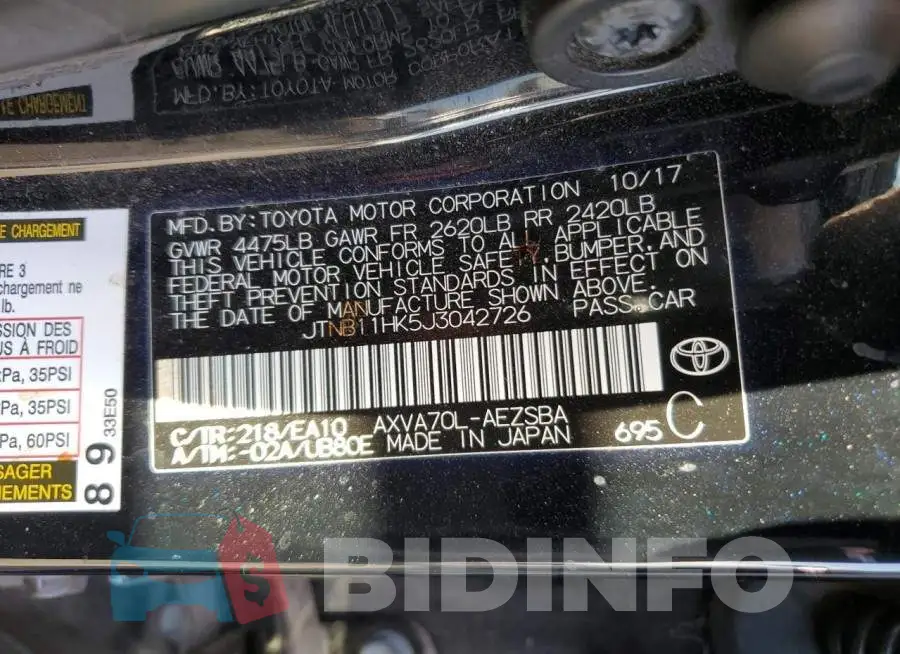 JTNB11HK5J3042726 Photo# 12