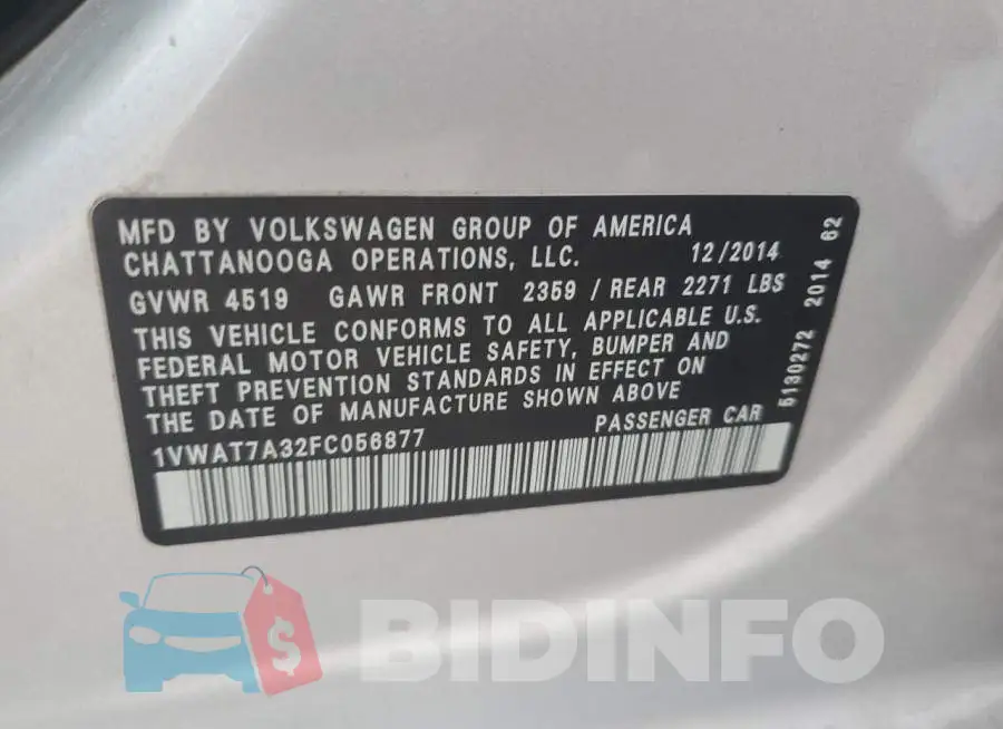 1VWAT7A32FC056877 Photo# 13