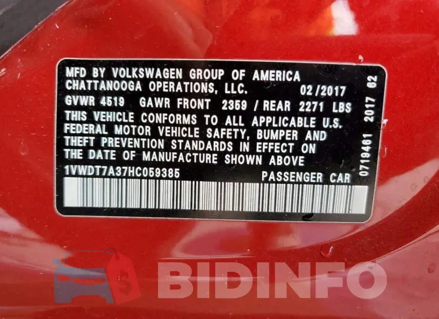 1VWDT7A37HC059385 Photo# 12