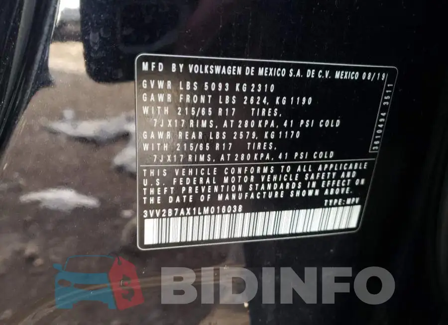 3VV2B7AX1LM016038 Photo# 12