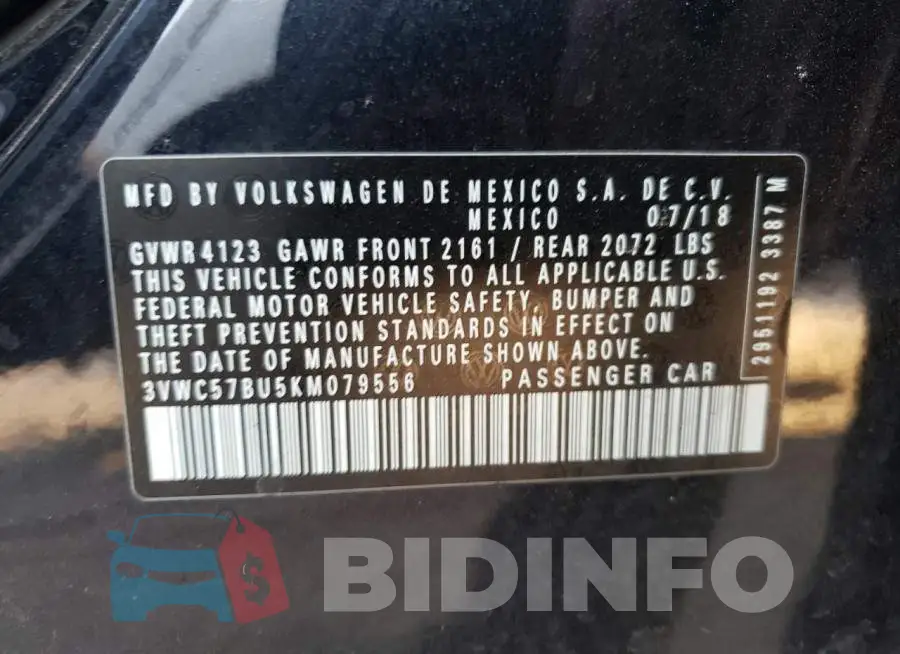 3VWC57BU5KM079556 Photo# 12