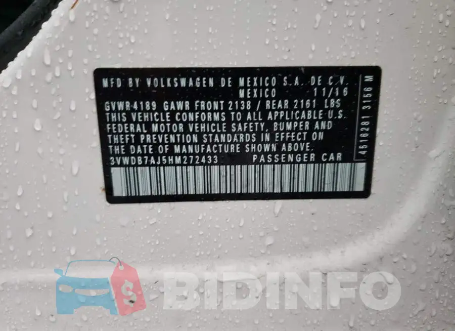 3VWDB7AJ5HM272433 Photo# 12