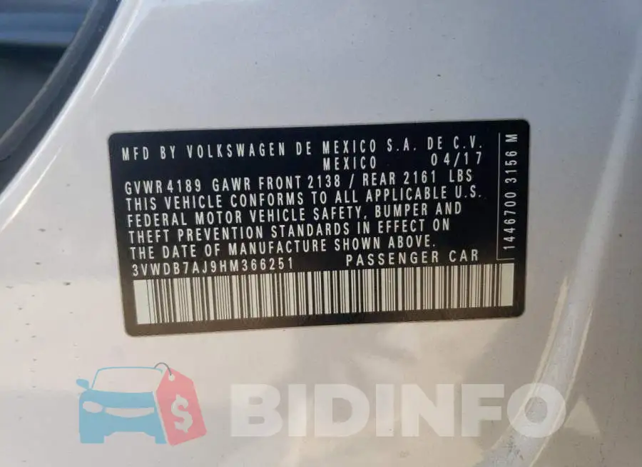 3VWDB7AJ9HM366251 Photo# 12