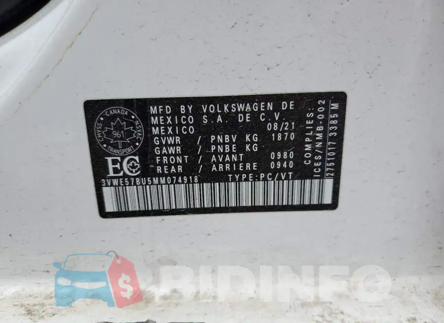 3VWE57BU5MM074918 Photo# 13