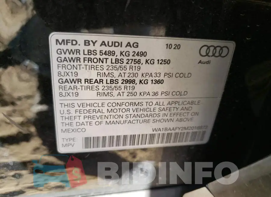 WA1BAAFY2M2016973 Photo# 13
