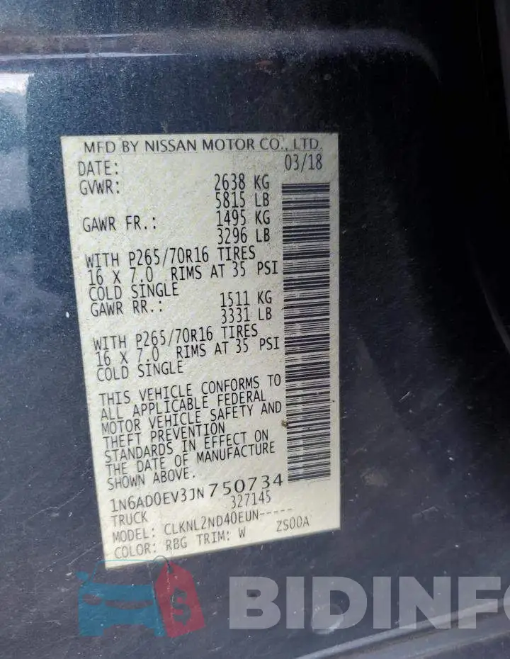 1N6AD0EV3JN750734 Photo# 13