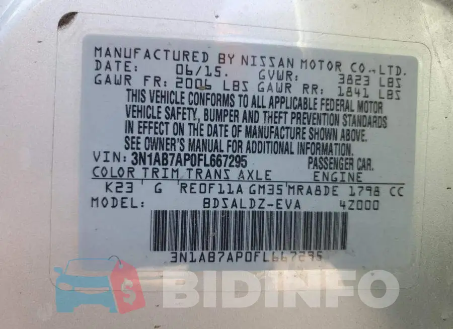 3N1AB7AP0FL667295 Photo# 12