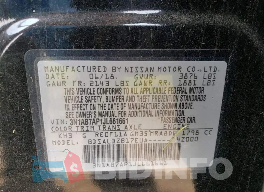 3N1AB7AP1JL661661 Photo# 12