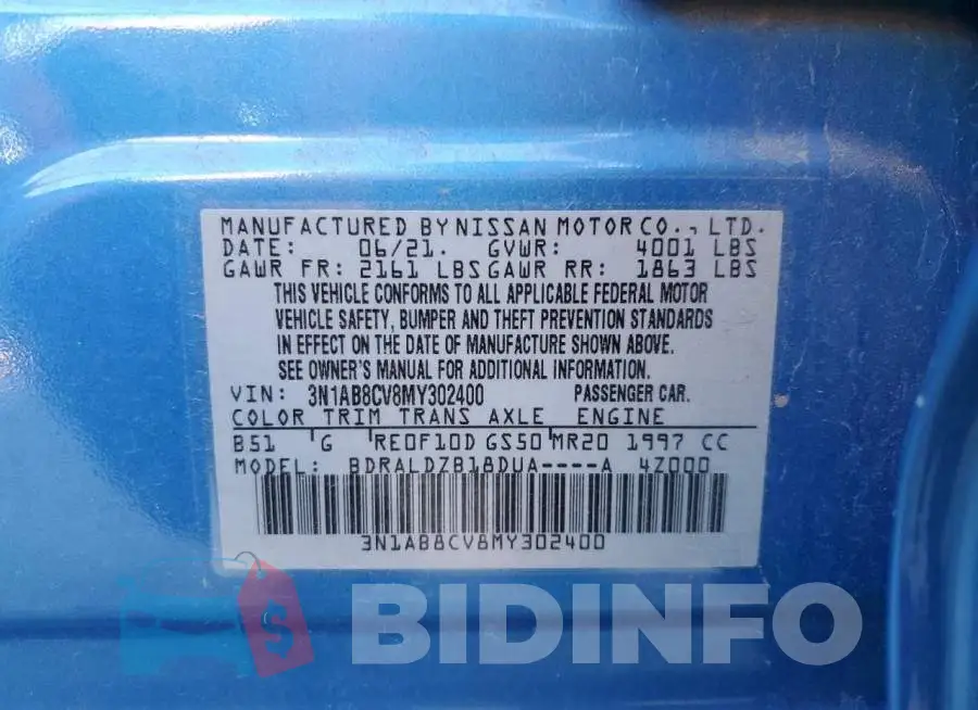 3N1AB8CV8MY302400 Photo# 12