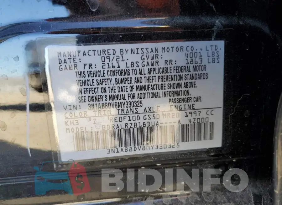3N1AB8DV8MY330325 Photo# 12
