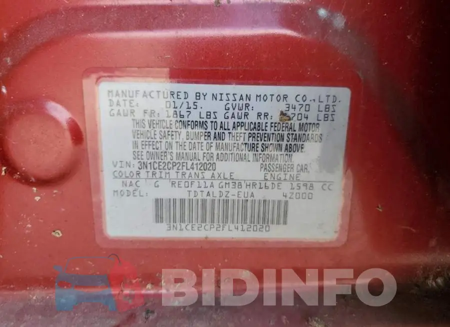 3N1CE2CP2FL412020 Photo# 12