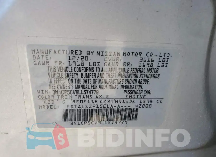 3N1CP5CV9LL574779 Photo# 14