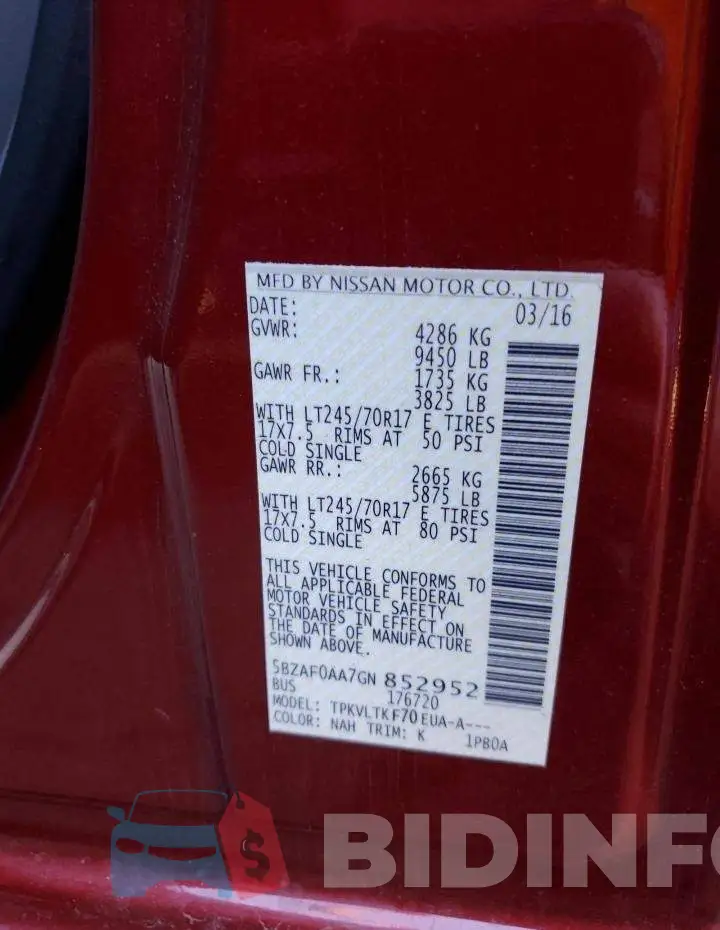 5BZAF0AA7GN852952 Photo# 13