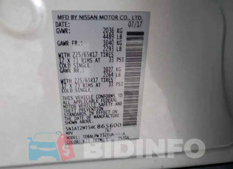 5N1AT2MT5HC865600 Photo# 13