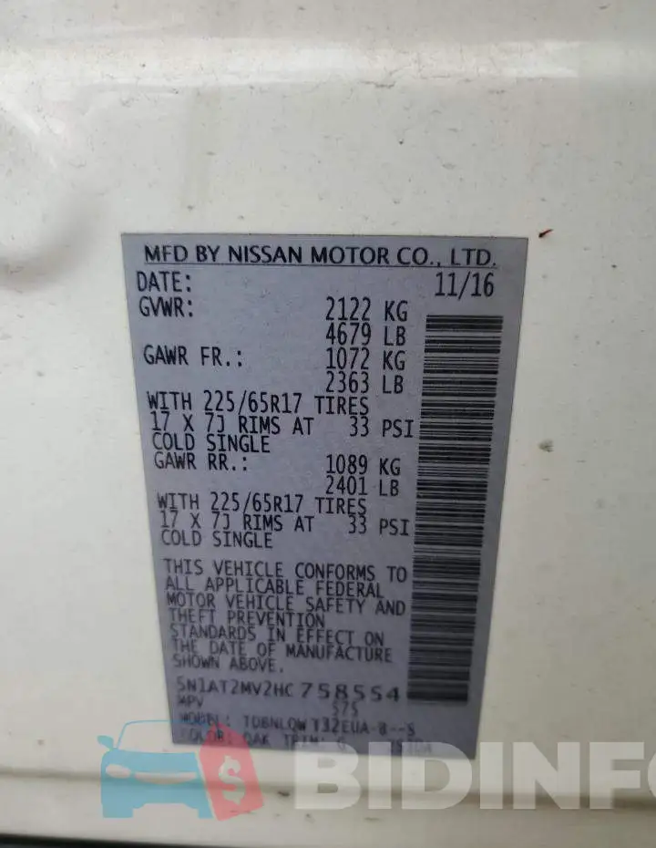 5N1AT2MV2HC758554 Photo# 12