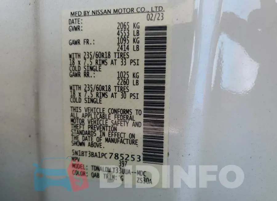 5N1BT3BA1PC785253 Photo# 13
