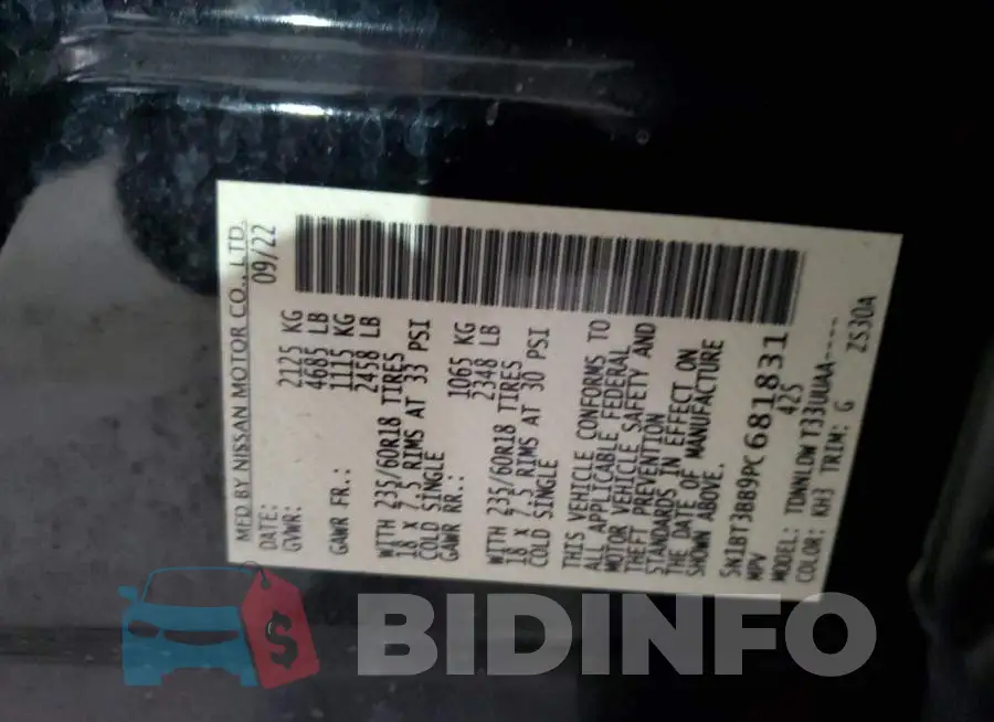5N1BT3BB9PC681831 Photo# 13