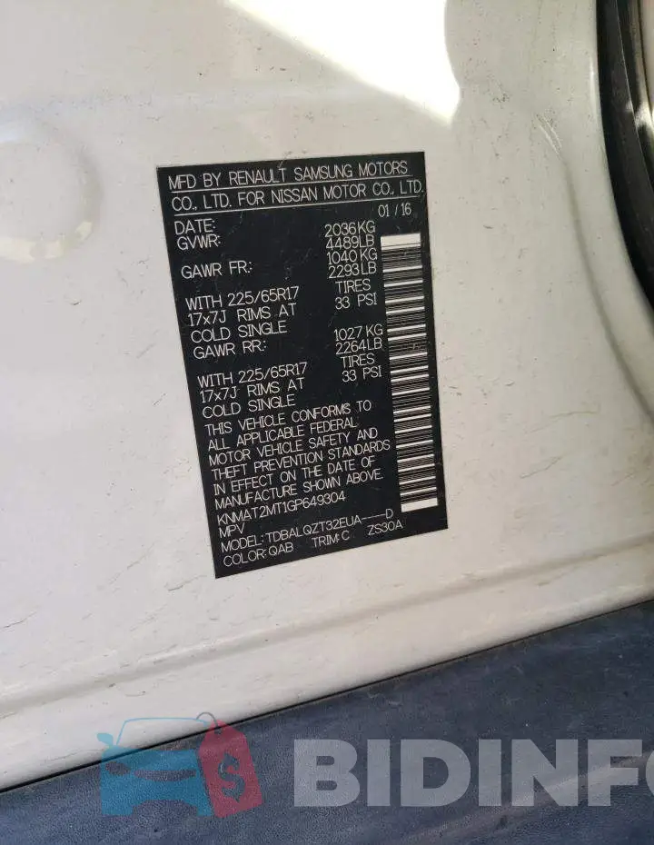 KNMAT2MT1GP649304 Photo# 12