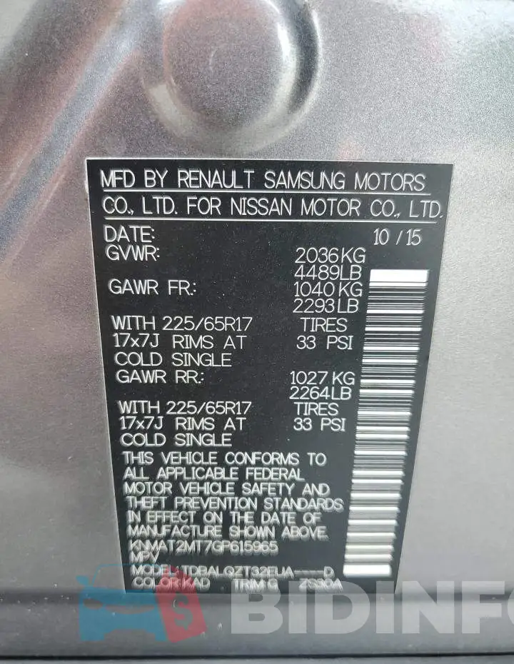 KNMAT2MT7GP615965 Photo# 14