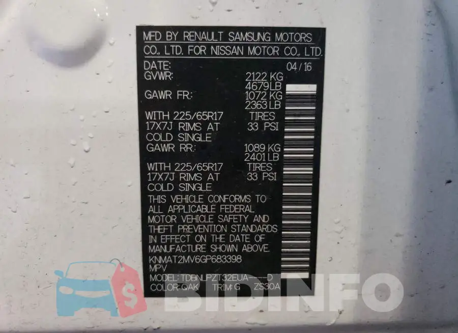 KNMAT2MV6GP683398 Photo# 14