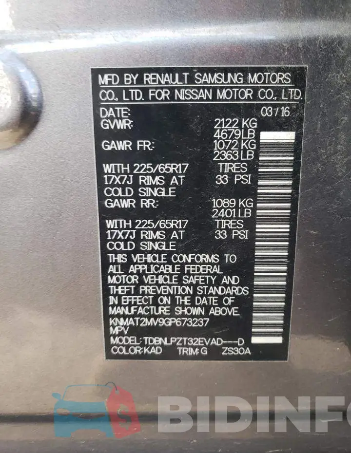 KNMAT2MV9GP673237 Photo# 12