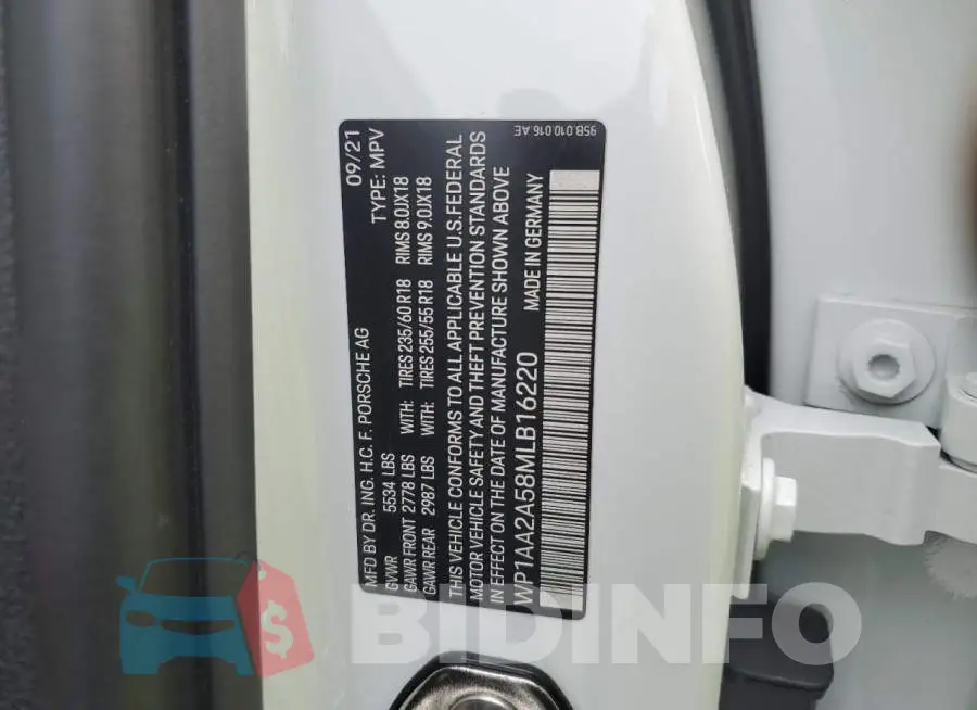 WP1AA2A58MLB16220 Photo# 12
