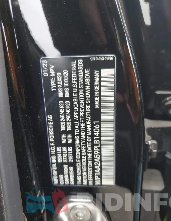 WP1AA2A59PLB14061 Photo# 13